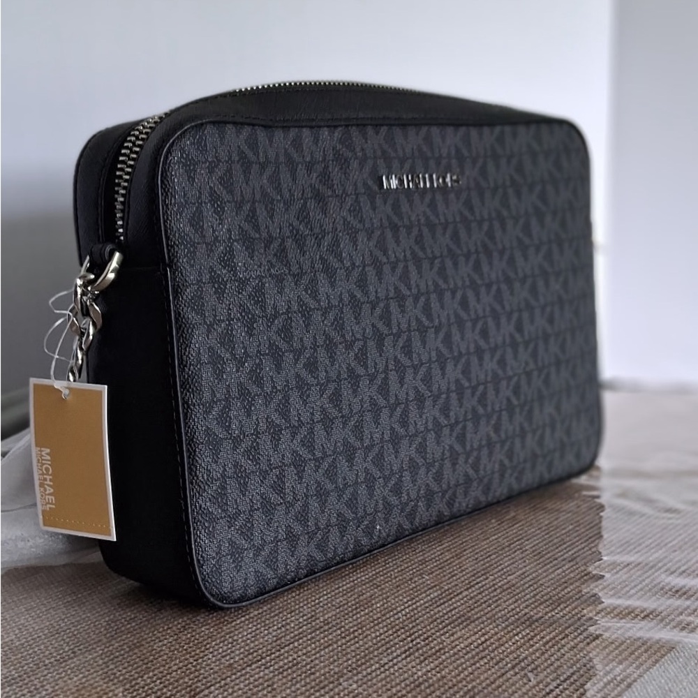 Michael Kors Gray and Black Toiletry Bag